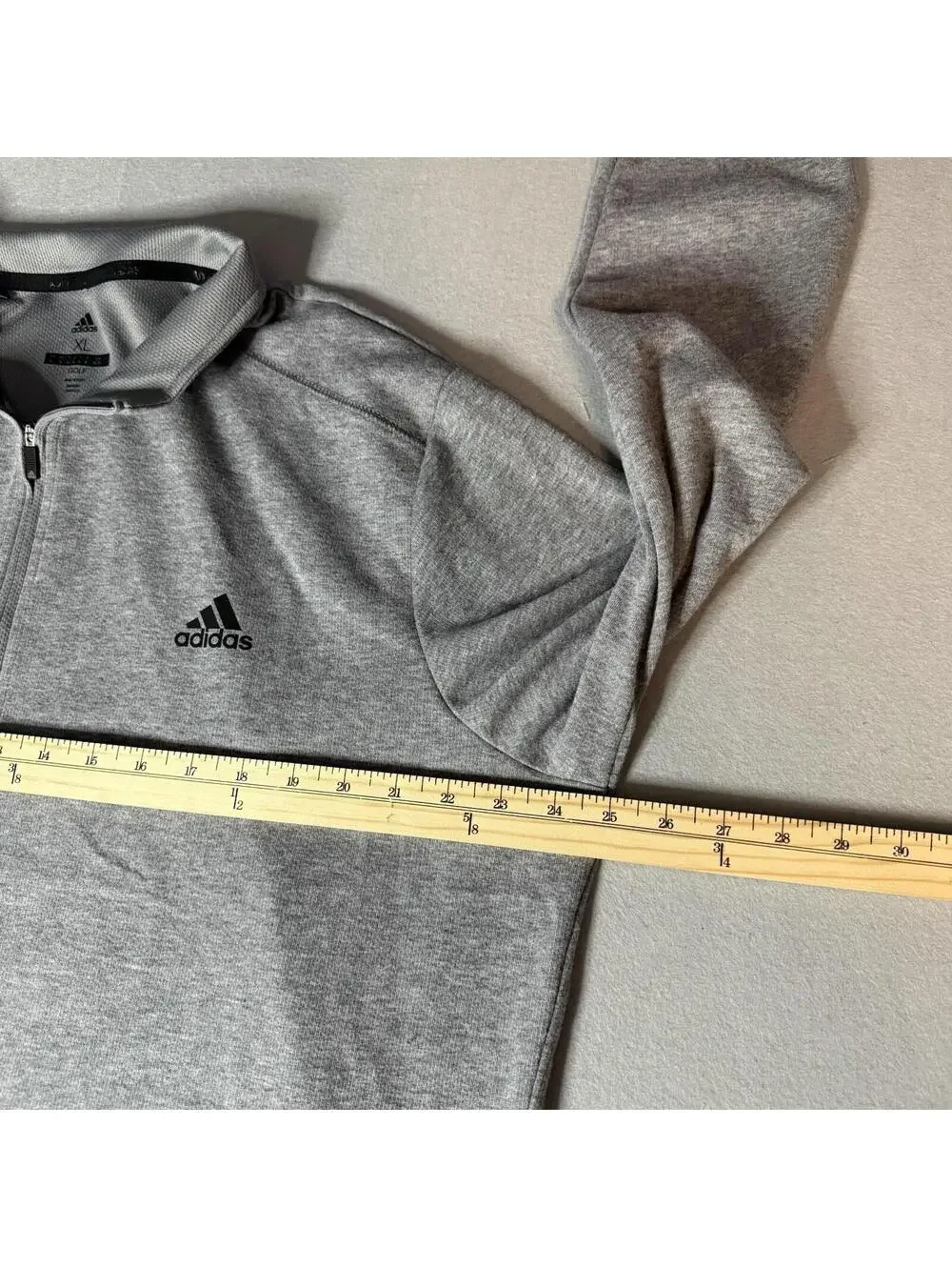 Adidas Pullover Mens XL Gray Quarter Zip Pullover‎ Sweater Golf Training
